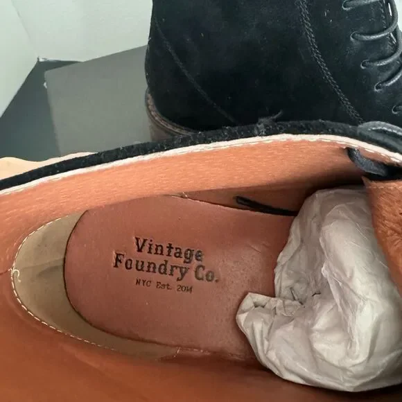 NIB Vintage Foundry Co Black Otto Suede Leather Lace Up Boots Size 8 Chukka - Picture 11 of 11